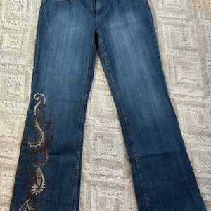 Westport Blue Jeans with Gold Embroidery and Sparkles